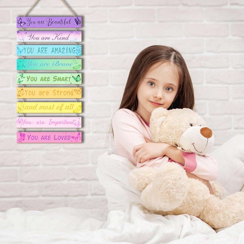 UBTKEY Butterfly Room Decor Set - 9 Pieces for Girls' Bedroom, Inspirational Wall Plaques - Image 4